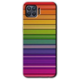 Oppo Reno 4 Lite Colorful Lines Baskılı Uyumlu Silikon Kılıf