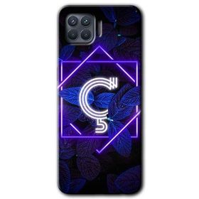 Oppo Reno 4 Lite Dark Neon Yaprak Ç Harfi Baskılı Uyumlu Silikon Kılıf