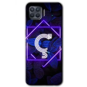 Oppo Reno 4 Lite Dark Neon Yaprak Ç Harfi Baskılı Uyumlu Silikon Kılıf