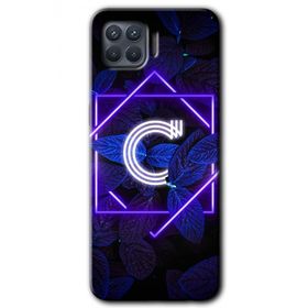 Oppo Reno 4 Lite Dark Neon Yaprak Ç Harfi Baskılı Uyumlu Silikon Kılıf