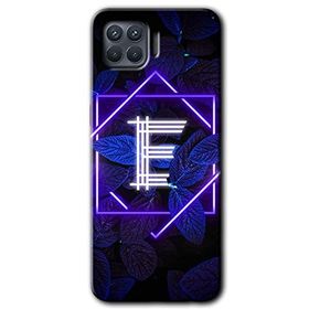 Oppo Reno 4 Lite Dark Neon Yaprak E Harfi Baskılı Uyumlu Silikon Kılıf