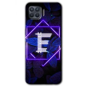Oppo Reno 4 Lite Dark Neon Yaprak E Harfi Baskılı Uyumlu Silikon Kılıf
