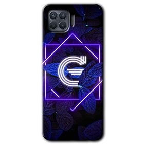Oppo Reno 4 Lite Dark Neon Yaprak G Harfi Baskılı Uyumlu Silikon Kılıf