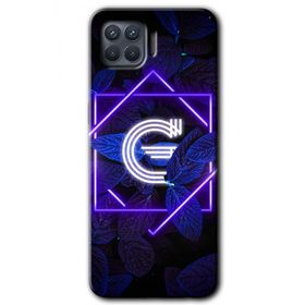Oppo Reno 4 Lite Dark Neon Yaprak G Harfi Baskılı Uyumlu Silikon Kılıf