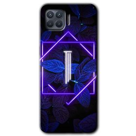 Oppo Reno 4 Lite Dark Neon Yaprak I Harfi Baskılı Uyumlu Silikon Kılıf