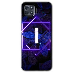 Oppo Reno 4 Lite Dark Neon Yaprak I Harfi Baskılı Uyumlu Silikon Kılıf