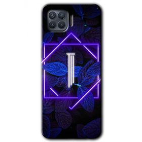 Oppo Reno 4 Lite Dark Neon Yaprak I Harfi Baskılı Uyumlu Silikon Kılıf