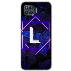Oppo Reno 4 Lite Dark Neon Yaprak L Harfi Baskılı Uyumlu Silikon Kılıf