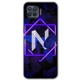 Oppo Reno 4 Lite Dark Neon Yaprak N Harfi Baskılı Uyumlu Silikon Kılıf
