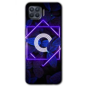 Oppo Reno 4 Lite Dark Neon Yaprak O Harfi Baskılı Uyumlu Silikon Kılıf