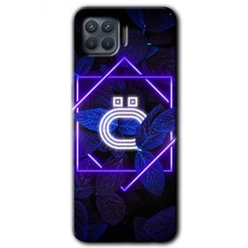 Oppo Reno 4 Lite Dark Neon Yaprak O Harfi Baskılı Uyumlu Silikon Kılıf