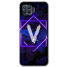 Oppo Reno 4 Lite Dark Neon Yaprak P Harfi Baskılı Uyumlu Silikon Kılıf