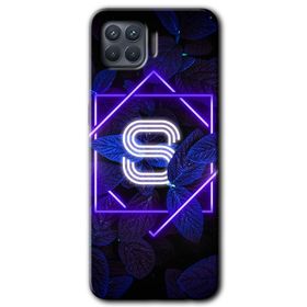 Oppo Reno 4 Lite Dark Neon Yaprak P Harfi Baskılı Uyumlu Silikon Kılıf