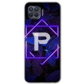 Oppo Reno 4 Lite Dark Neon Yaprak P Harfi Baskılı Uyumlu Silikon Kılıf