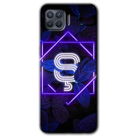 Oppo Reno 4 Lite Dark Neon Yaprak P Harfi Baskılı Uyumlu Silikon Kılıf