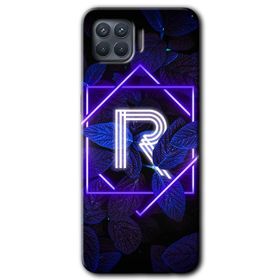 Oppo Reno 4 Lite Dark Neon Yaprak P Harfi Baskılı Uyumlu Silikon Kılıf