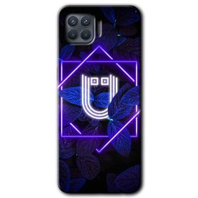 Oppo Reno 4 Lite Dark Neon Yaprak P Harfi Baskılı Uyumlu Silikon Kılıf