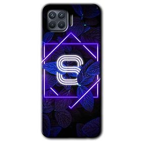 Oppo Reno 4 Lite Dark Neon Yaprak S Harfi Baskılı Uyumlu Silikon Kılıf