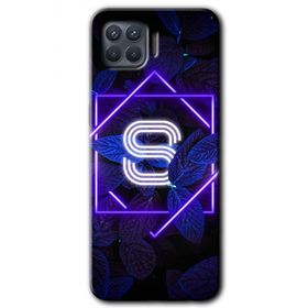 Oppo Reno 4 Lite Dark Neon Yaprak S Harfi Baskılı Uyumlu Silikon Kılıf