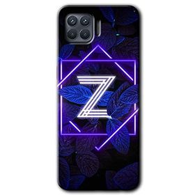 Oppo Reno 4 Lite Dark Neon Yaprak Z Harfi Baskılı Uyumlu Silikon Kılıf