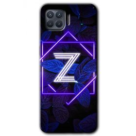 Oppo Reno 4 Lite Dark Neon Yaprak Z Harfi Baskılı Uyumlu Silikon Kılıf
