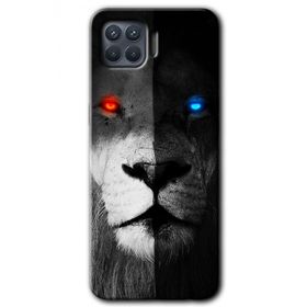 Oppo Reno 4 Lite Fire and Ice Lion Baskılı Uyumlu Silikon Kılıf