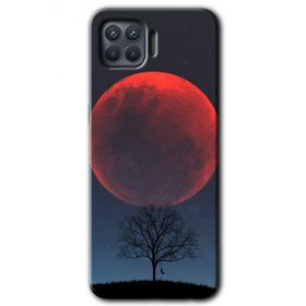 Oppo Reno 4 Lite Kanlı Ay Baskılı Uyumlu Silikon Kılıf
