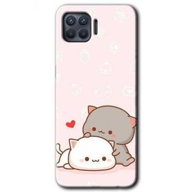 Oppo Reno 4 Lite Kedi Aşkı Baskılı Uyumlu Silikon Kılıf