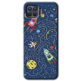 Oppo Reno 4 Lite Kedi Galaksi Baskılı Uyumlu Silikon Kılıf