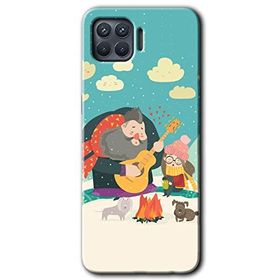 Oppo Reno 4 Lite Kış Pikniği Baskılı Uyumlu Silikon Kılıf