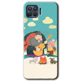 Oppo Reno 4 Lite Kış Pikniği Baskılı Uyumlu Silikon Kılıf