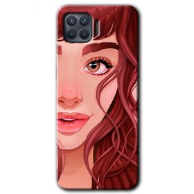 Oppo Reno 4 Lite Kızıl Kız Baskılı Uyumlu Silikon Kılıf