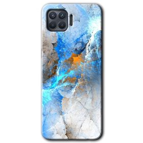 Oppo Reno 4 Lite Mavi Buzul Baskılı Uyumlu Silikon Kılıf