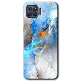 Oppo Reno 4 Lite Mavi Buzul Baskılı Uyumlu Silikon Kılıf