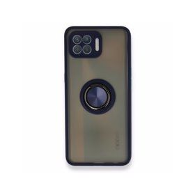 Oppo Reno 4 Lite Montreal Yüzüklü Silikon Kapak Lacivert Kılıf