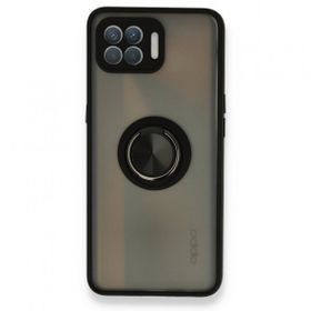 Oppo Reno 4 Lite Montreal Yüzüklü Silikon Kapak Siyah Kılıf