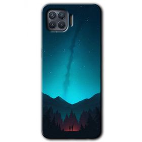 Oppo Reno 4 Lite Night Fores Mount Baskılı Uyumlu Silikon Kılıf