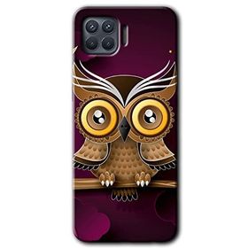 Oppo Reno 4 Lite Owl Bird Branch Baskılı Uyumlu Silikon Kılıf