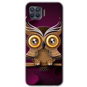 Oppo Reno 4 Lite Owl Bird Branch Baskılı Uyumlu Silikon Kılıf