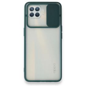 Oppo Reno 4 Lite Palm Buzlu Kamera Sürgülü Silikon Yeşil Kılıf