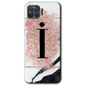 Oppo Reno 4 Lite Pembe Mermer Desenli C Harfi Baskılı Uyumlu Silikon Kılıf