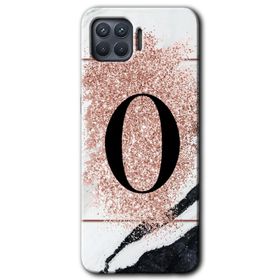 Oppo Reno 4 Lite Pembe Mermer Desenli K Harfi Baskılı Uyumlu Silikon Kılıf
