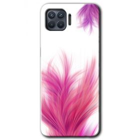 Oppo Reno 4 Lite Pembe Tüy Baskılı Uyumlu Silikon Kılıf