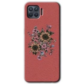 Oppo Reno 4 Lite Retro Çiçek Baskılı Uyumlu Silikon Kılıf