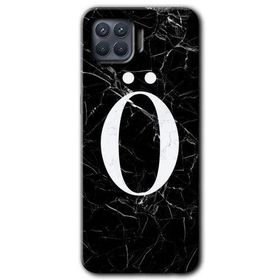 Oppo Reno 4 Lite Siyah Mermer Desenli Ö Harfi Baskılı Uyumlu Silikon Kılıf