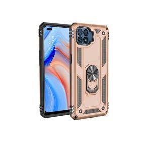 Oppo Reno 4 Lite Sofya Yüzüklü Silikon Kapak Gold Kılıf