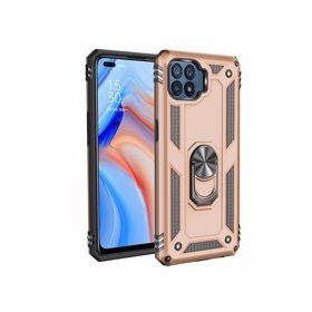 Oppo Reno 4 Lite Sofya Yüzüklü Silikon Kapak Gold Kılıf