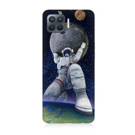 Oppo Reno 4 Lite Uyumlu Astronot Baskılı Silikon Kılıf