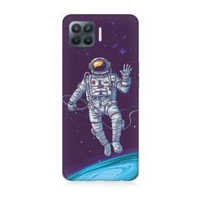 Oppo Reno 4 Lite Uyumlu Astronot Baskılı Silikon Kılıf