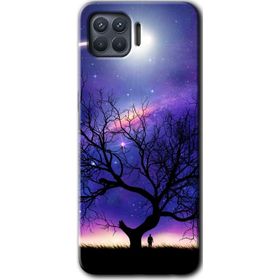 Oppo Reno 4 Lite Uzay Silüet Baskılı Uyumlu Silikon Kılıf